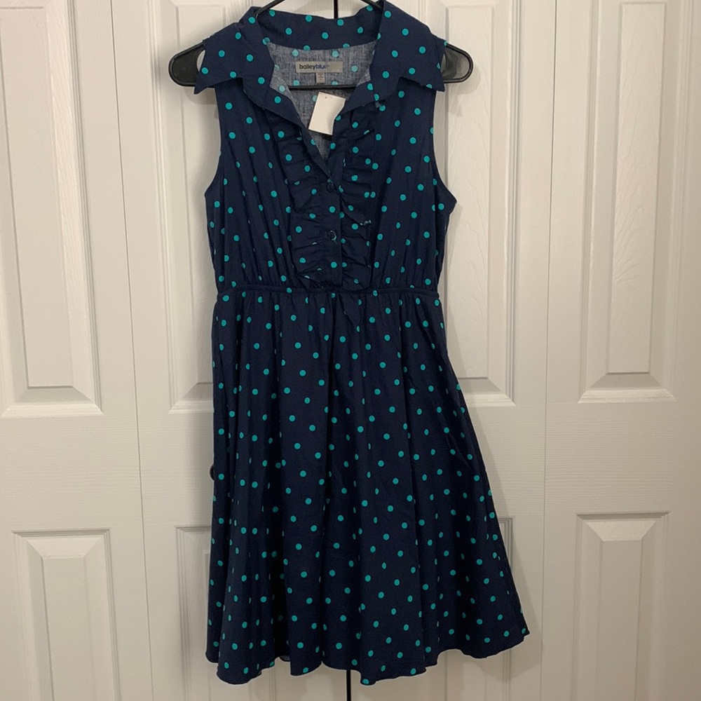 Blue polka dot dress